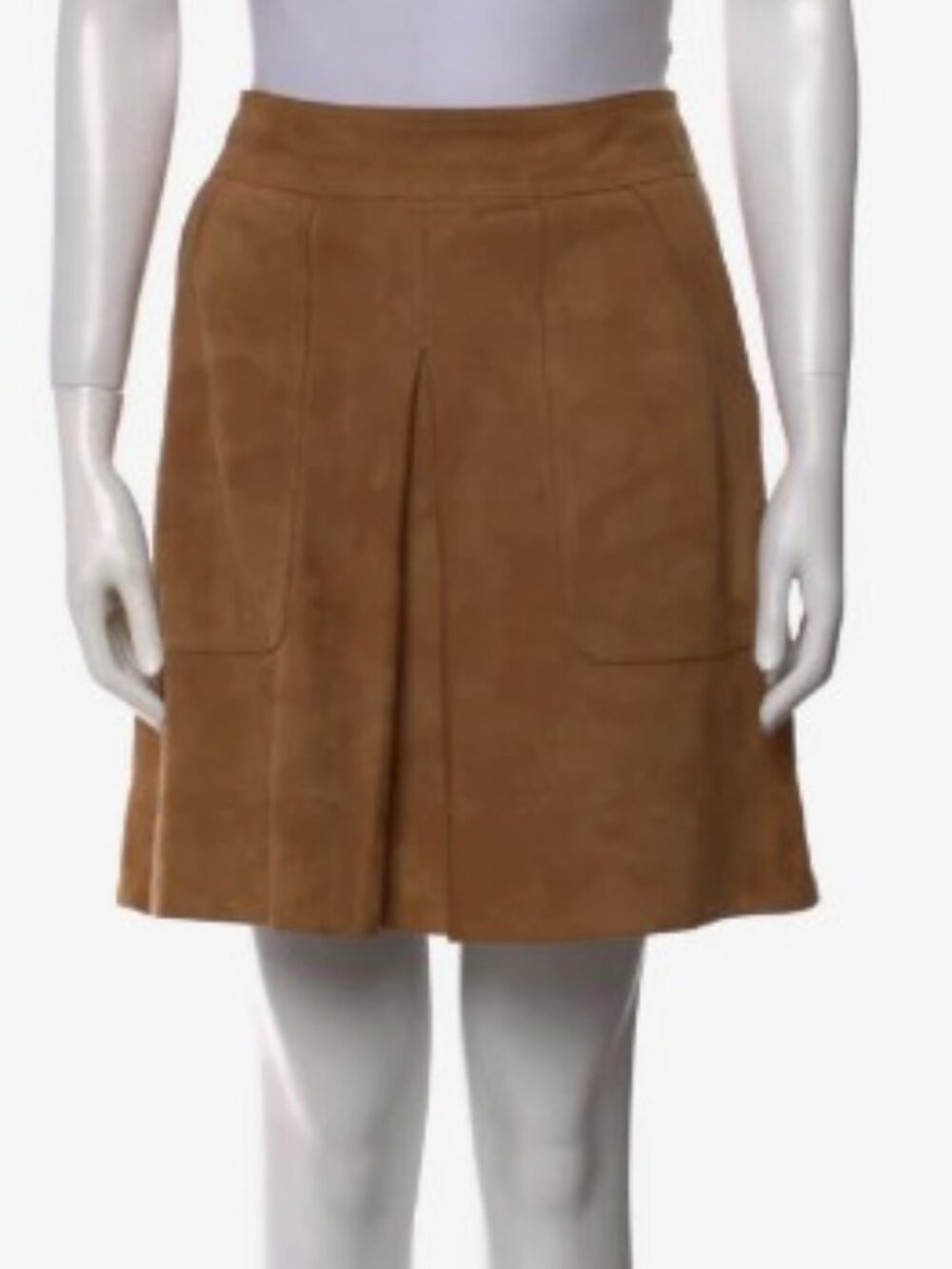 Vince suede inverted pleat mini skirt brown women's size 10